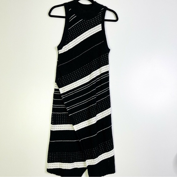 Moth Anthropology Womens Black White Sleeveless Mock Neck Sweater Dress Size S - Picture 2 of 6